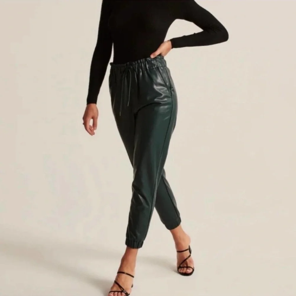 Abercrombie & Fitch Faux Leather Joggers - Picture 1 of 6